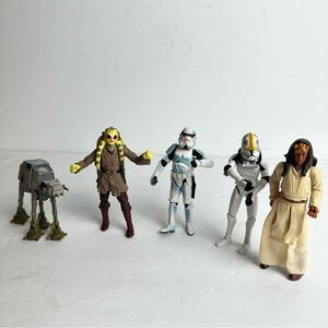 Vintage Star Wars Action Figures 2004 Loose Toys Kit Fisto Stormtrooper AT AT